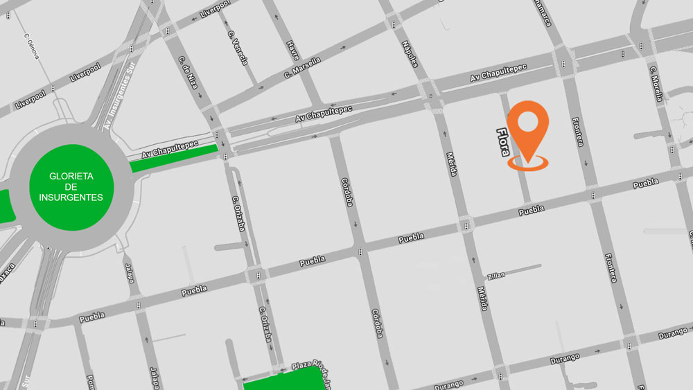 Mapa de ubicación de Flora 16, Roma Norte, CDMX
